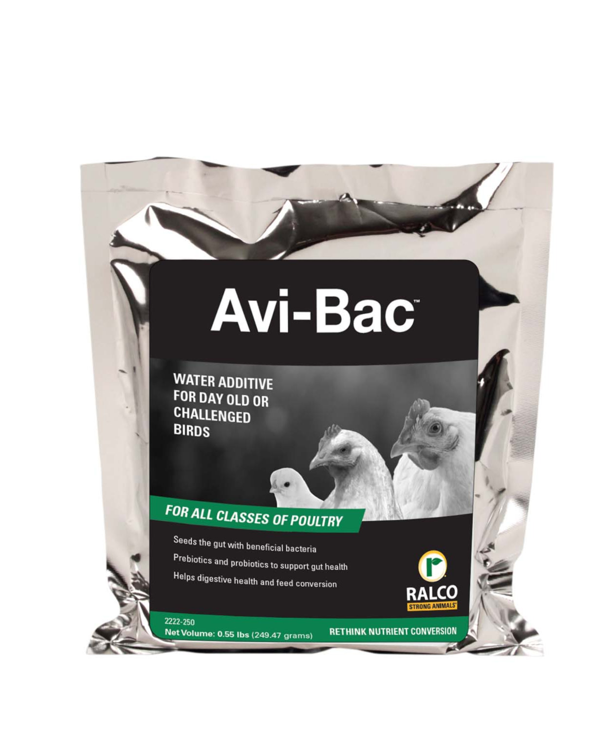 Avi-Bac water additive for poultry. for chicks at placement to establish early gut health