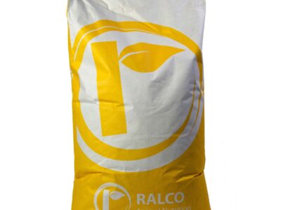 A large yellow and white bag labeled "Essential Dry XP" with a circular logo featuring a stylized leaf design on the front.