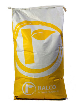 A large yellow and white bag labeled "Poultry Max Pure OMRI Listed" with a circular leaf logo, designed for animal feed or supplements.