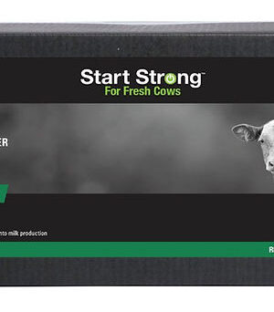 A product box labeled "Start Strong For Fresh Cows" features images of two cows and text highlighting its use as a performance pack and water additive for cows after freshening. The Ralco logo is displayed.